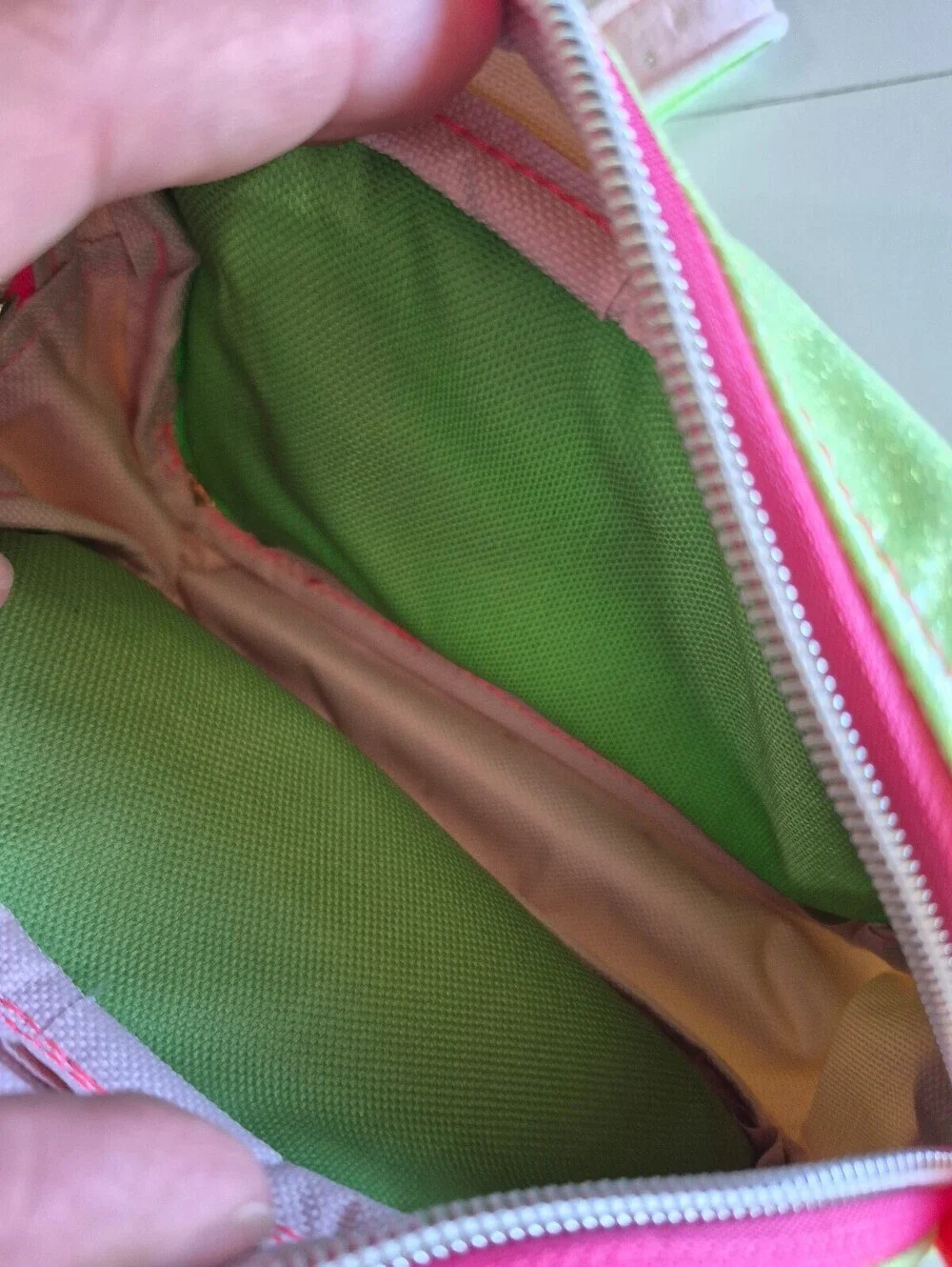 Whimsical Green & pink witches glitter wristlet or clutch